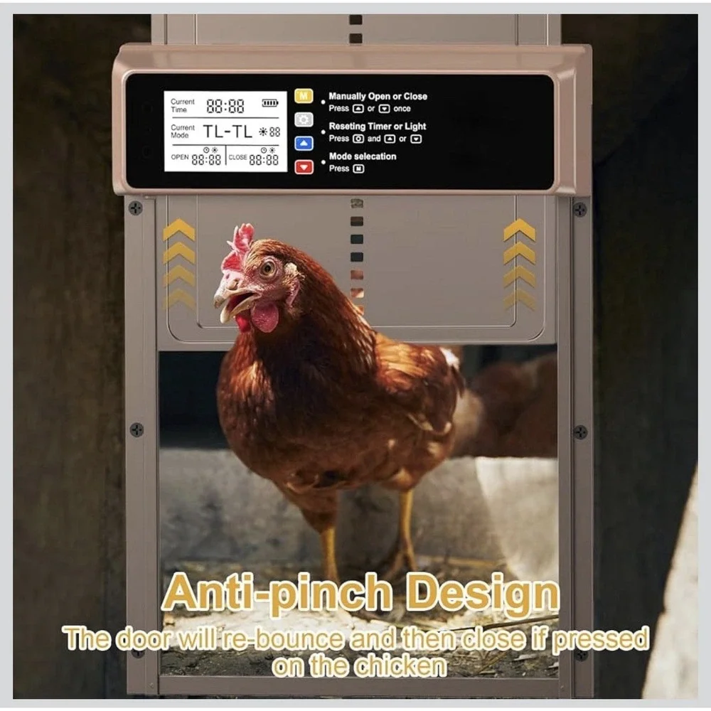 Automatic Chicken Coop Door Solar Powered with Timer & Light Sensor New In Box